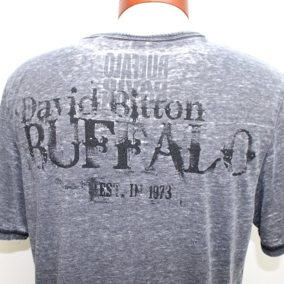 Buffalo David Bitton Burnout Gray T Shirt Men's Size XL - Picture 8 of 9